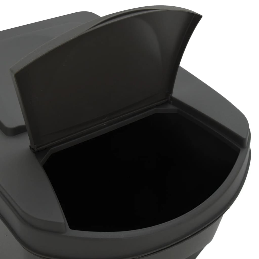 Stackable Garbage Bin Boxes 4 pcs Grey 100 L Polypropylene