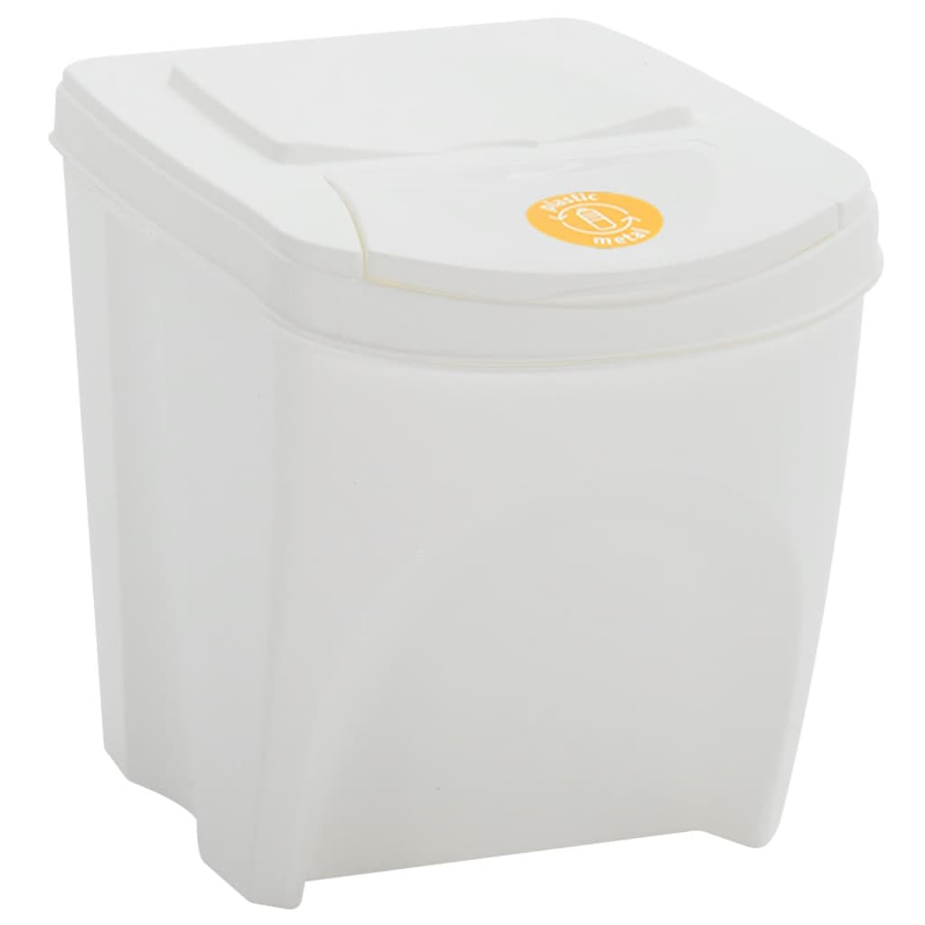 Stackable Garbage Bin Boxes 4 pcs White 100 L Polypropylene
