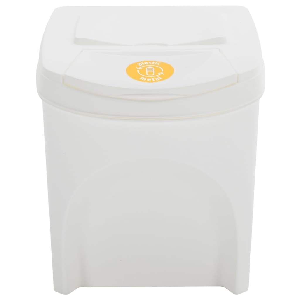 Stackable Garbage Bin Boxes 4 pcs White 100 L Polypropylene