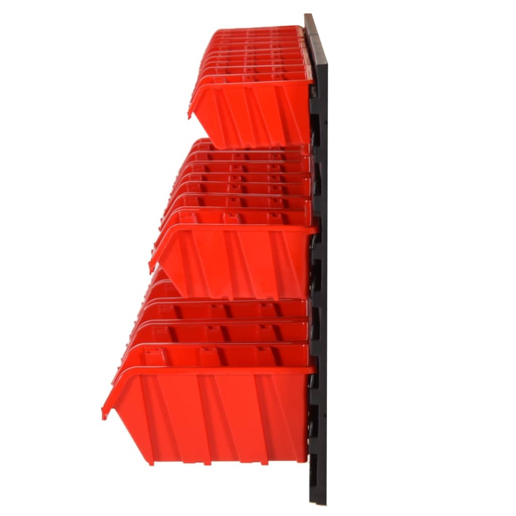 26 Piece Workshop Shelf Set Red and Black 77x39cm Polypropylene