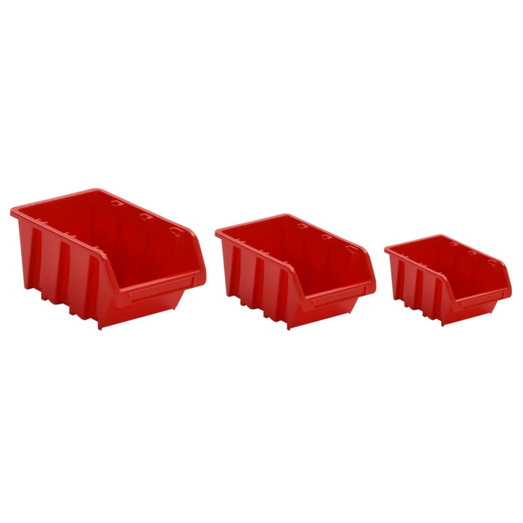 26 Piece Workshop Shelf Set Red and Black 77x39cm Polypropylene