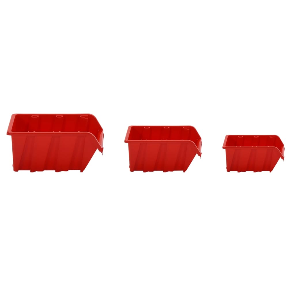 26 Piece Workshop Shelf Set Red and Black 77x39cm Polypropylene