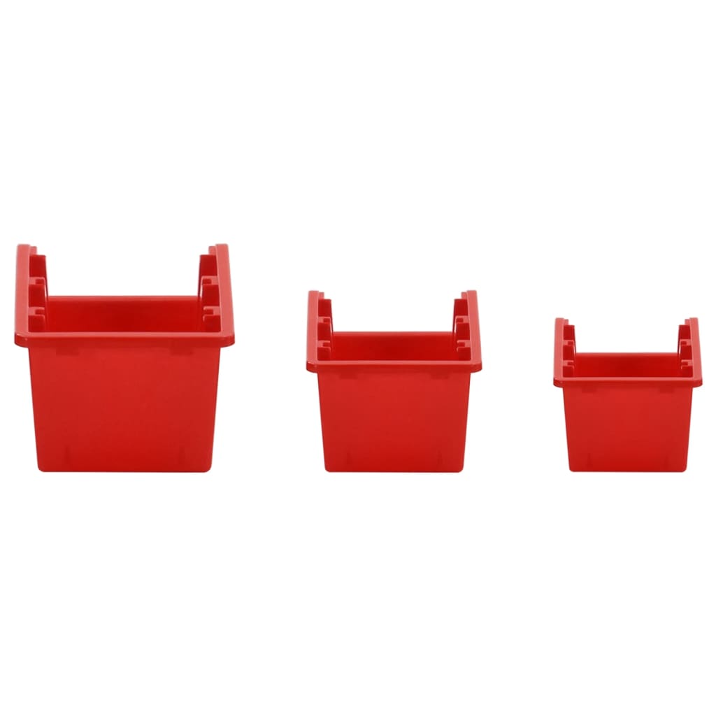 26 Piece Workshop Shelf Set Red and Black 77x39cm Polypropylene