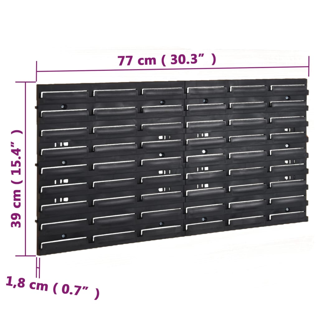 26 Piece Workshop Shelf Set Red and Black 77x39cm Polypropylene
