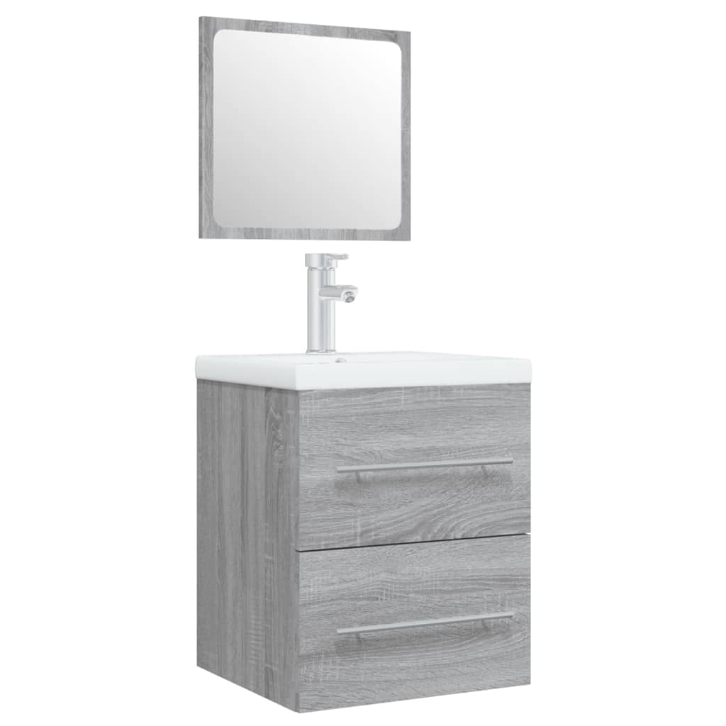 Sink Cabinet with Built-in Basin Grey Sonoma Engineered Wood