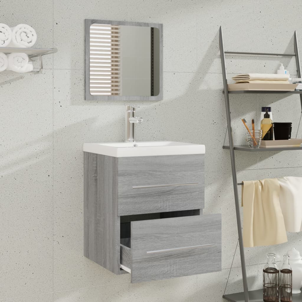 Sink Cabinet with Built-in Basin Grey Sonoma Engineered Wood