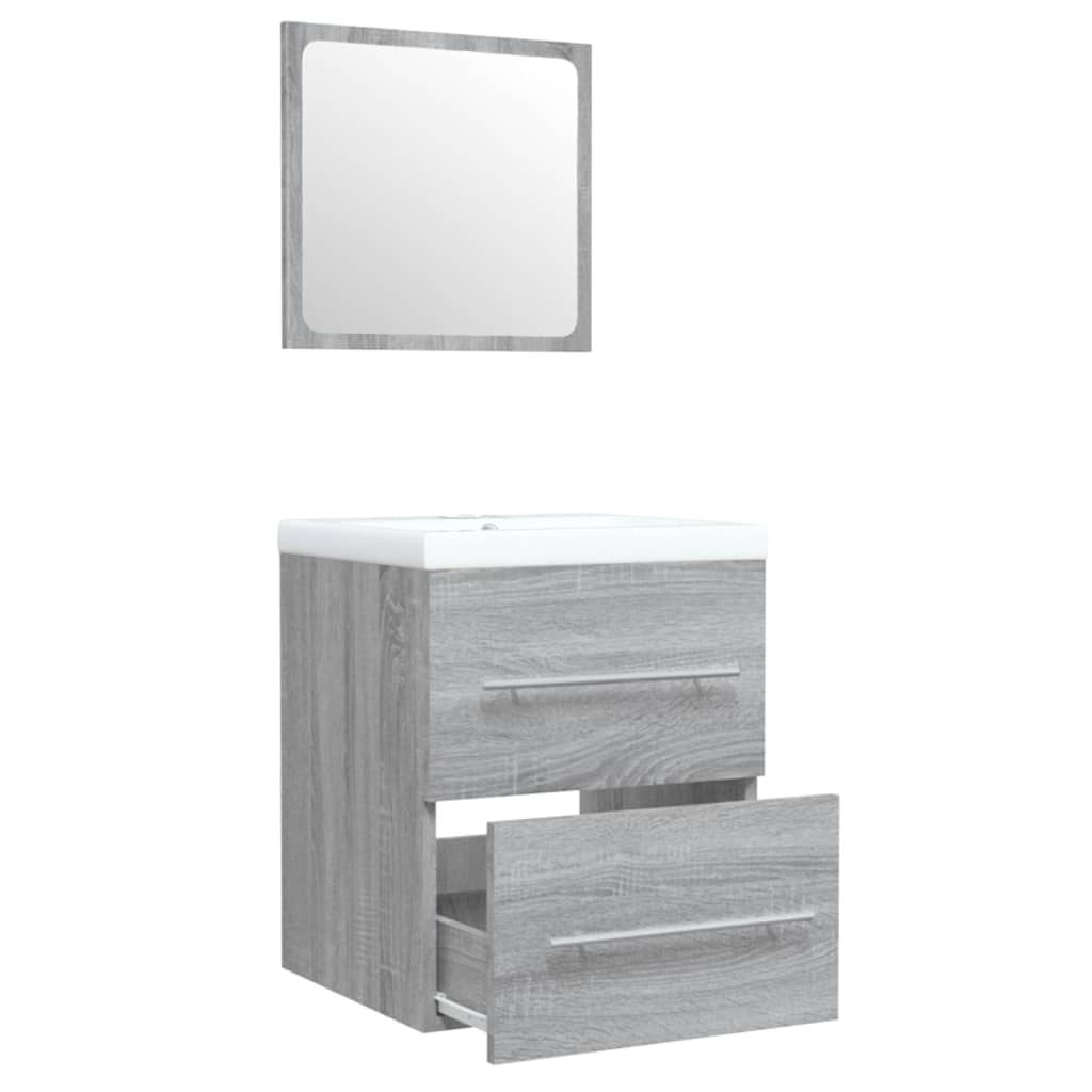 Sink Cabinet with Built-in Basin Grey Sonoma Engineered Wood