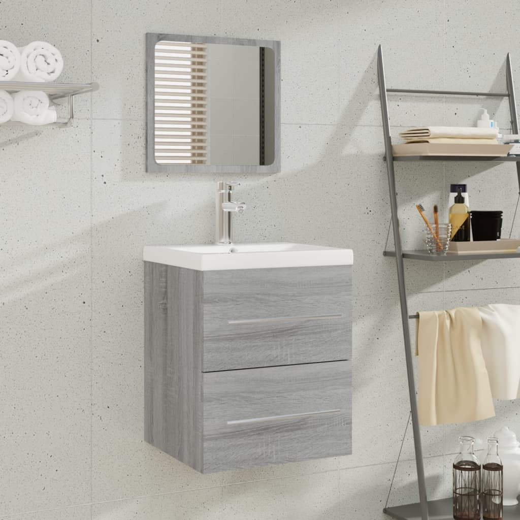 Sink Cabinet with Built-in Basin Grey Sonoma Engineered Wood
