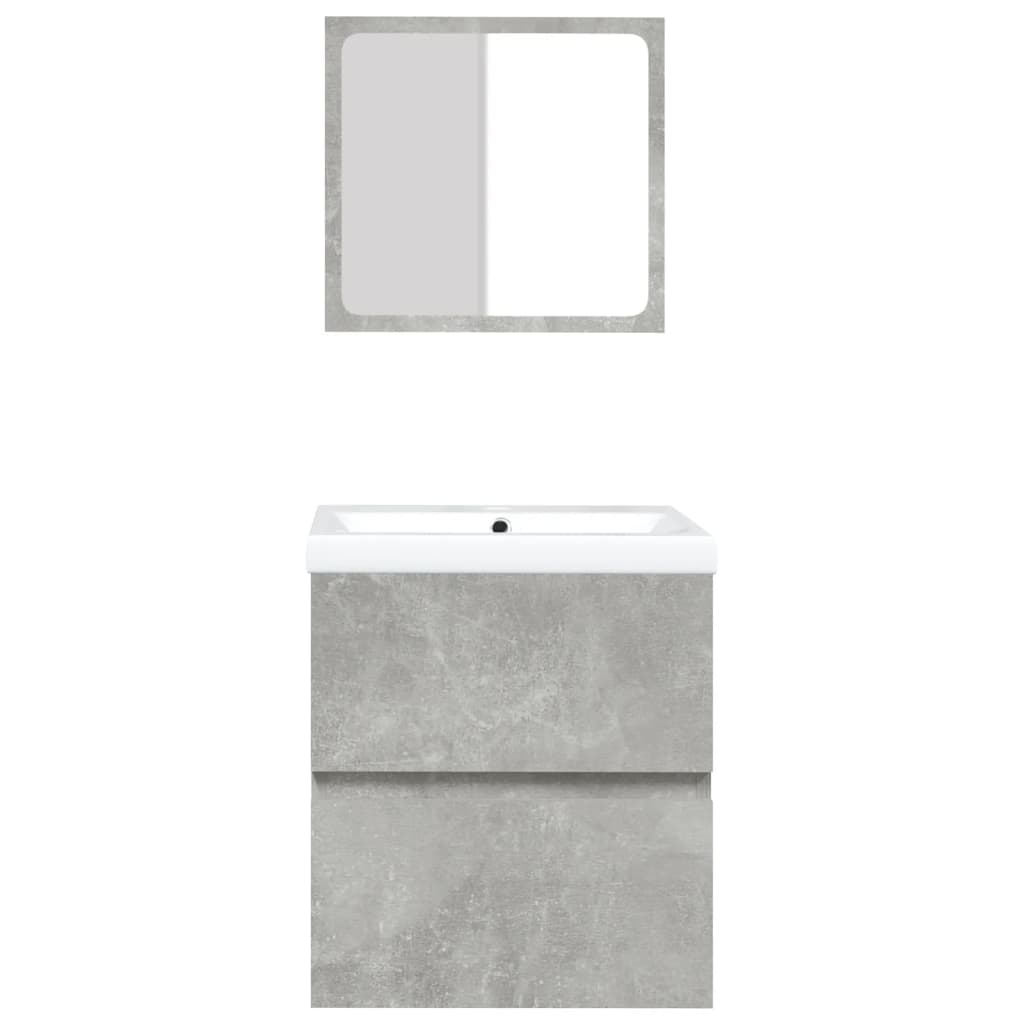 Bathroom Sink Cabinet with Basin and Mirror Concrete Grey