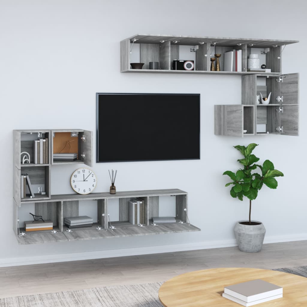 Wall-mounted TV Cabinet Grey Sonoma Engineered Wood