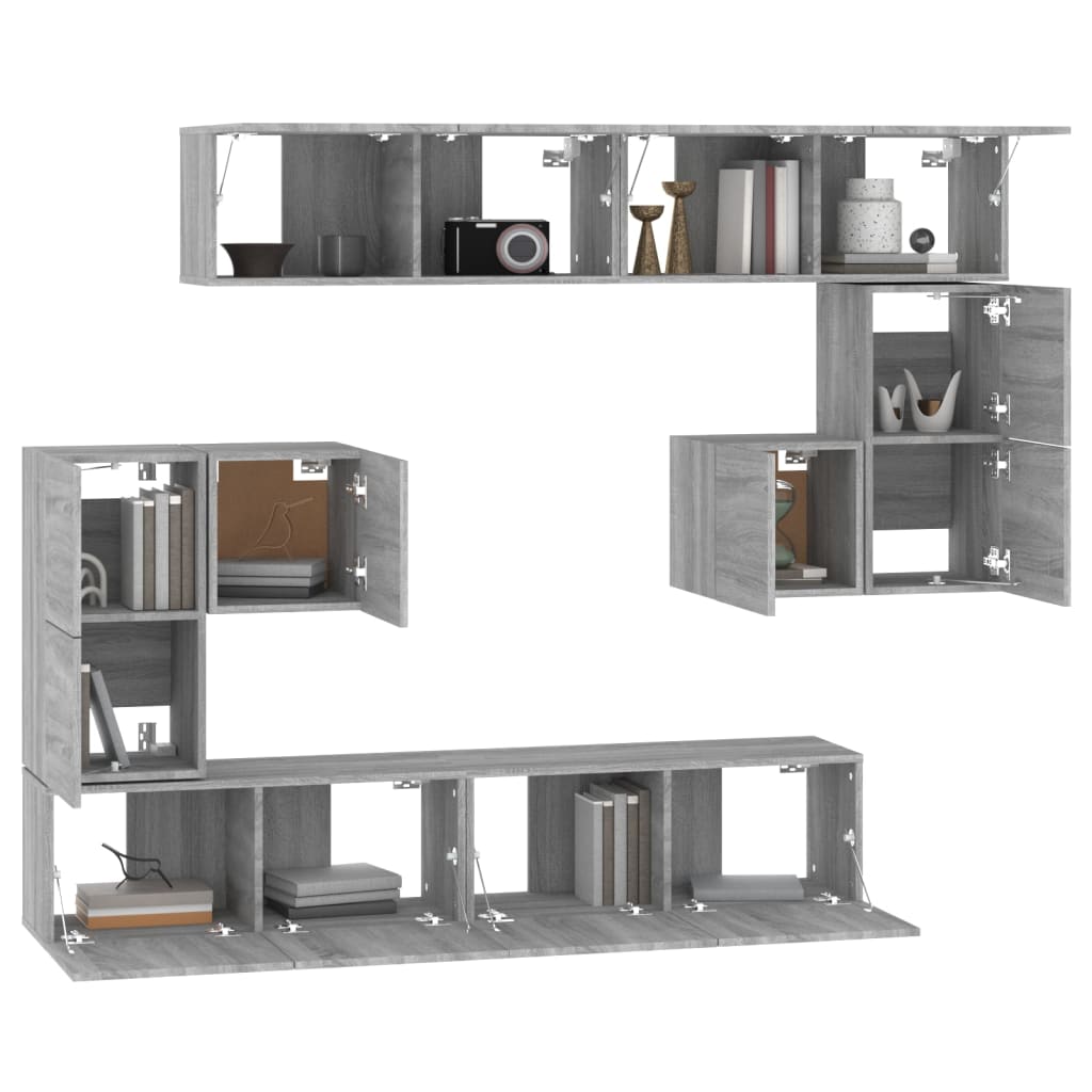 Wall-mounted TV Cabinet Grey Sonoma Engineered Wood