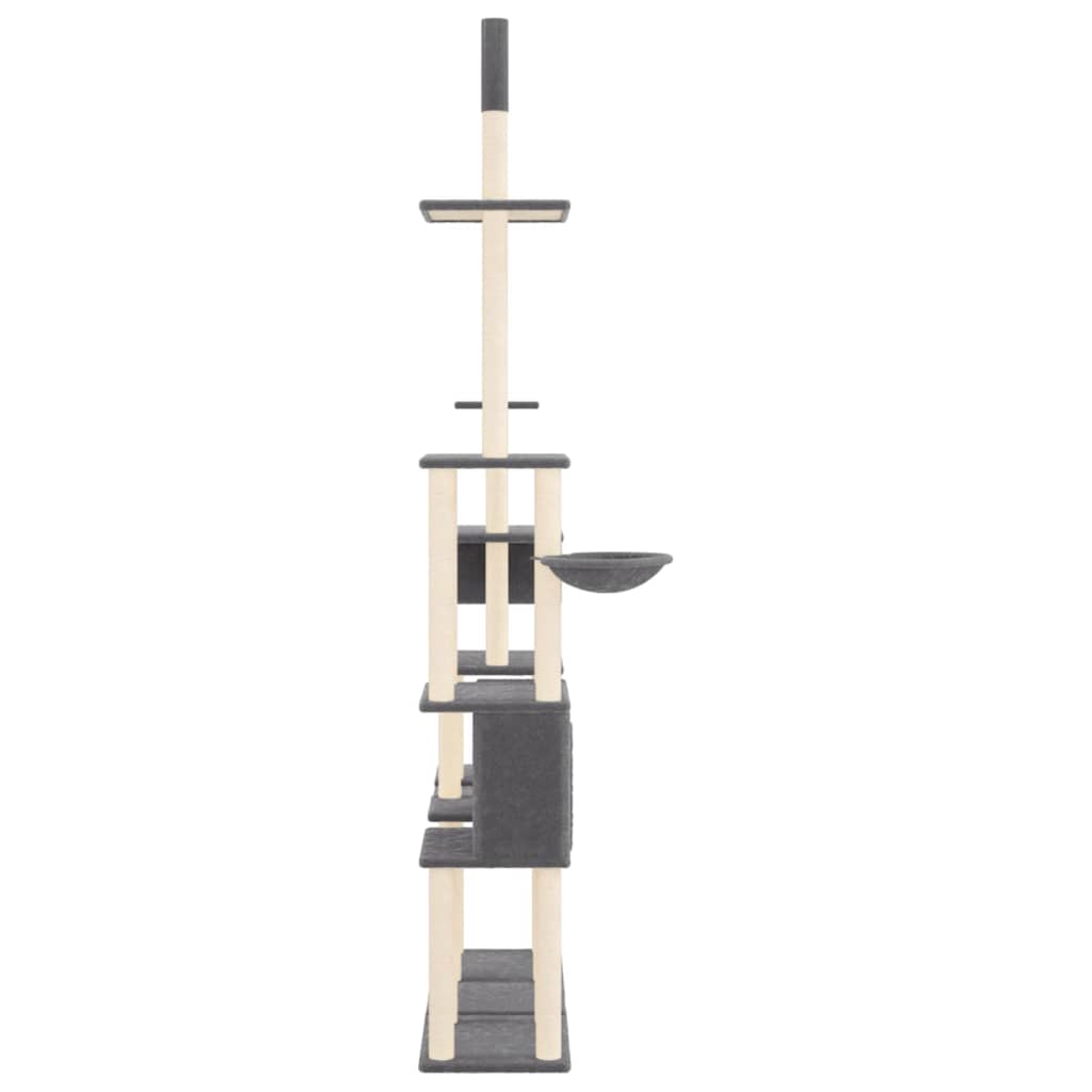 Cat Tree with Sisal Scratching Posts Dark Grey 279 cm