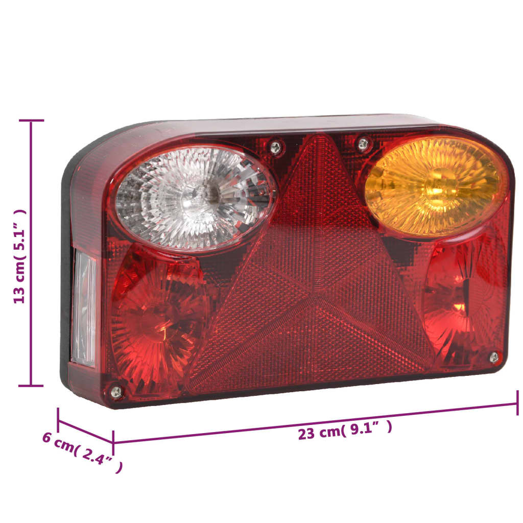 Trailer Lights 2 pcs Red 23x6x13 cm 12V Classic Bulb
