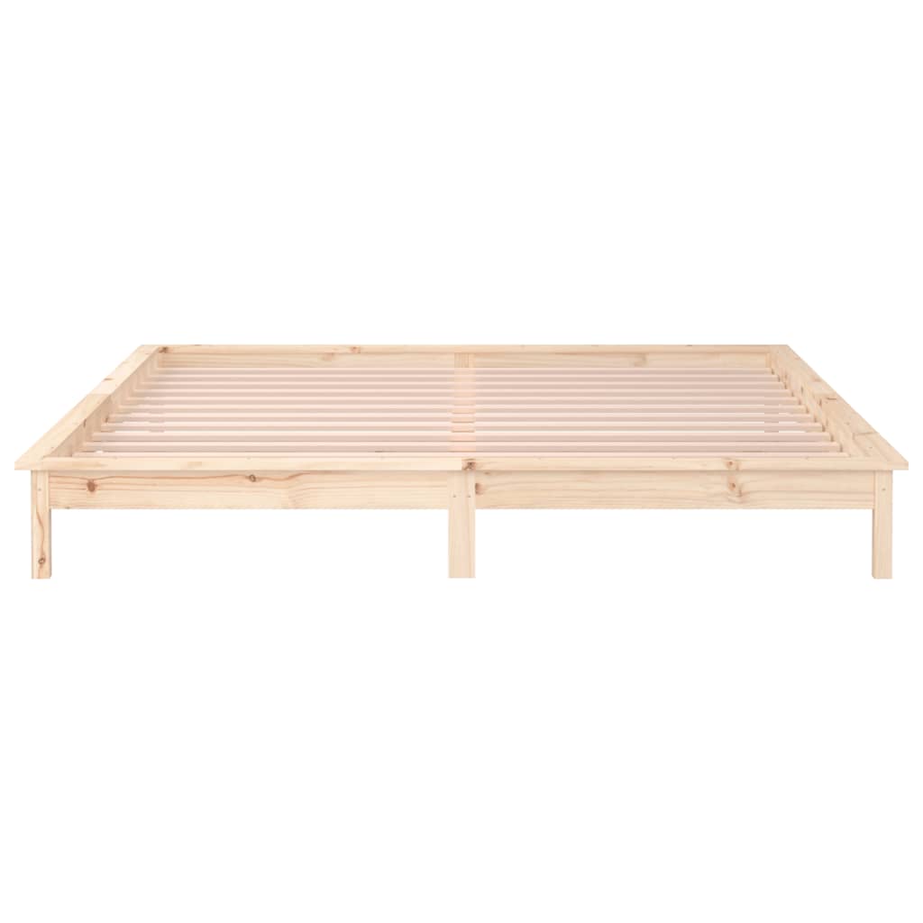 LED Bed Frame without Mattress 160x200 cm Solid Wood