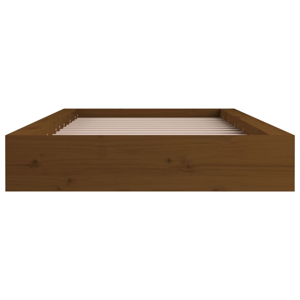 Bed Frame without Mattress Honey Brown 75x190 cm Small Single Solid Wood