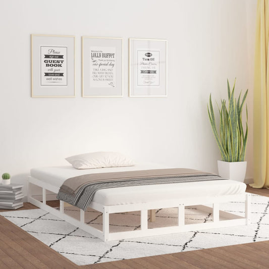 Bed Frame without Mattress White 120x200 cm Solid Wood