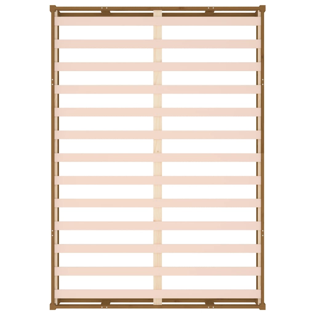Bed Frame without Mattress Honey Brown 150x200 cm King Size Solid Wood