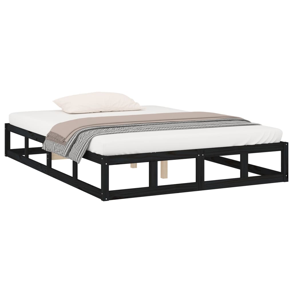 Bed Frame without Mattress Black 180x200 cm Super King Solid Wood