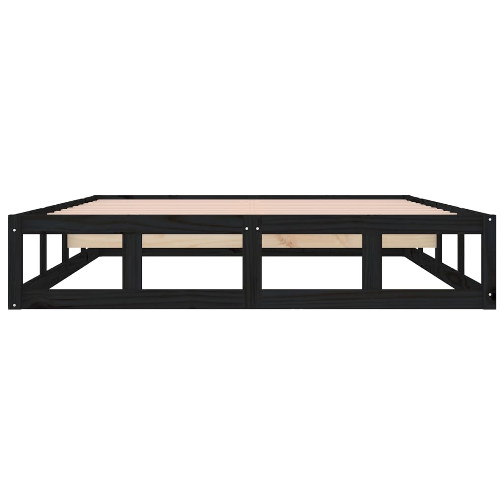 Bed Frame without Mattress Black 180x200 cm Super King Solid Wood