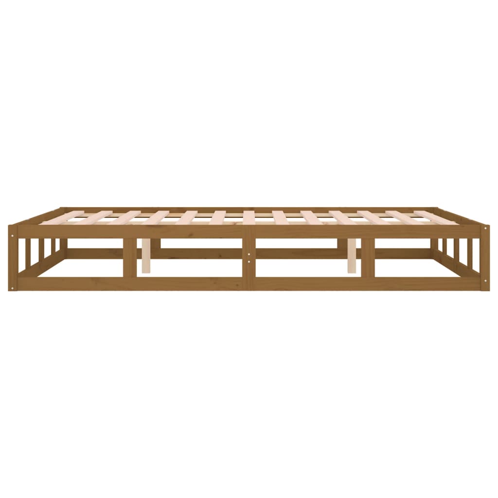 Bed Frame without Mattress Honey Brown 200x200 cm Solid Wood