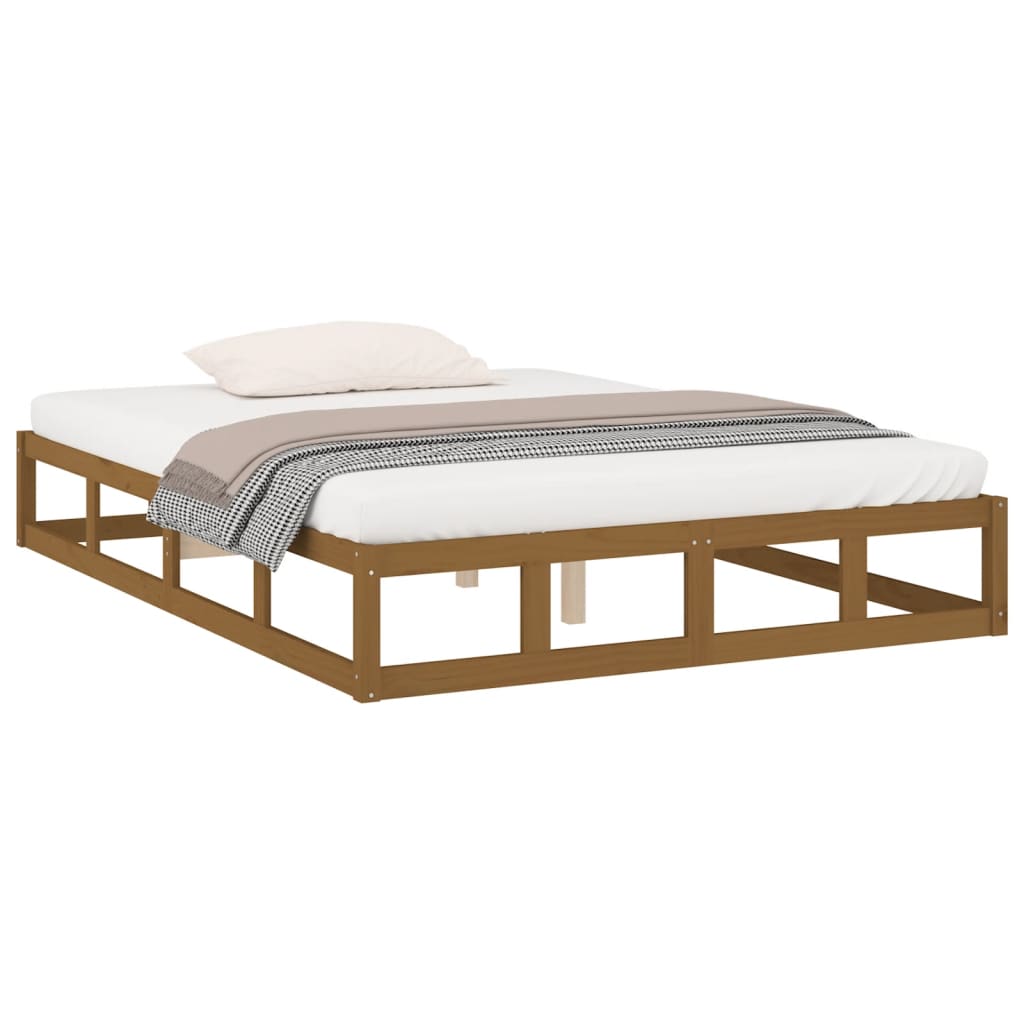 Bed Frame without Mattress Honey Brown 120x190 cm Small Double Solid Wood