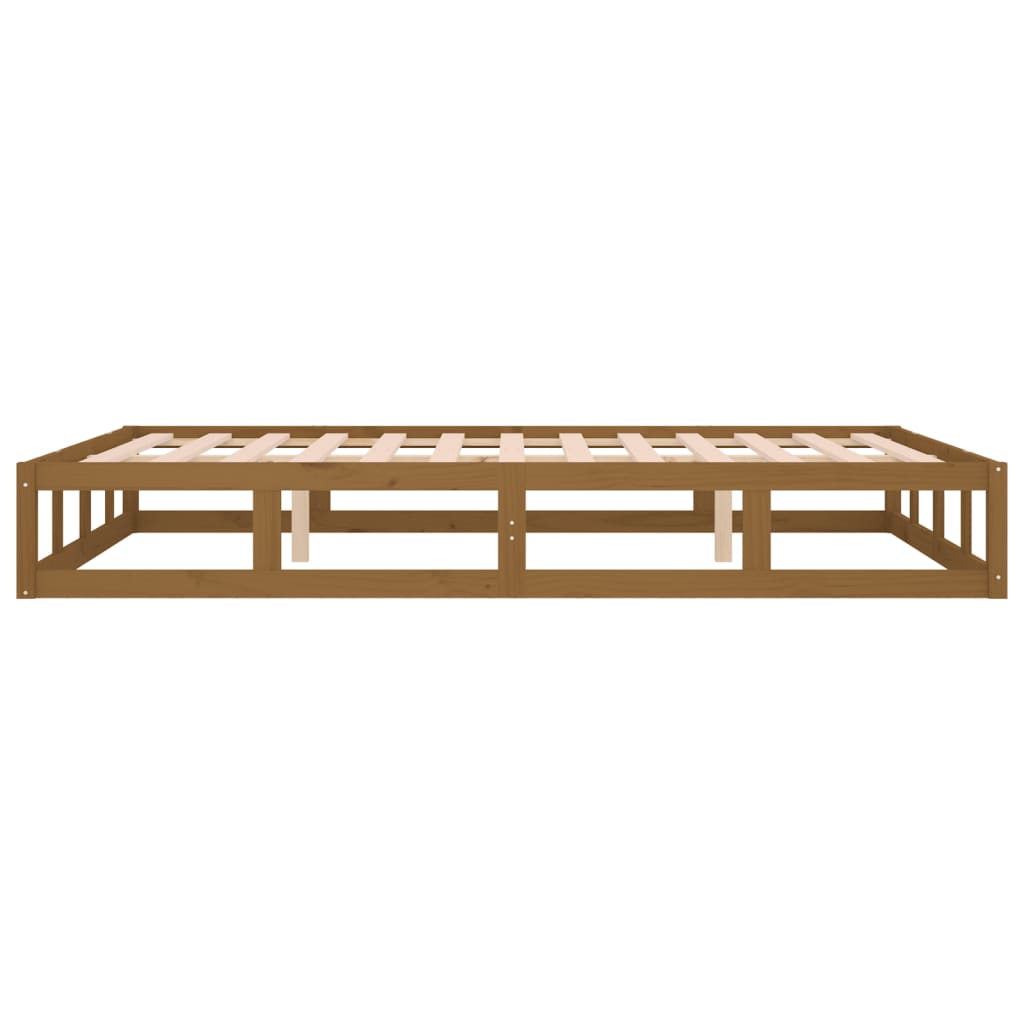 Bed Frame without Mattress Honey Brown 120x190 cm Small Double Solid Wood