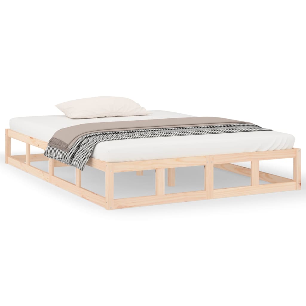 Bed Frame without Mattress 135x190 cm Double Double Solid Wood