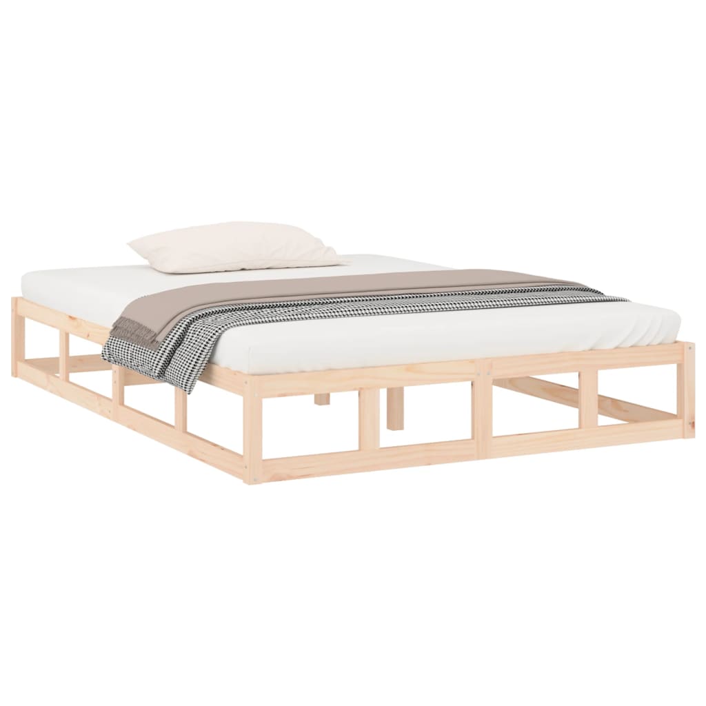Bed Frame without Mattress 135x190 cm Double Double Solid Wood
