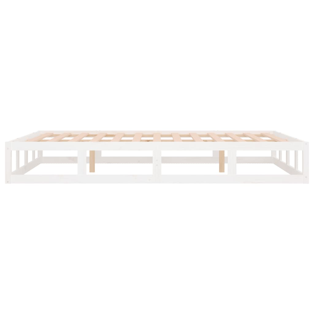 Bed Frame without Mattress White 135x190 cm Double Double Solid Wood