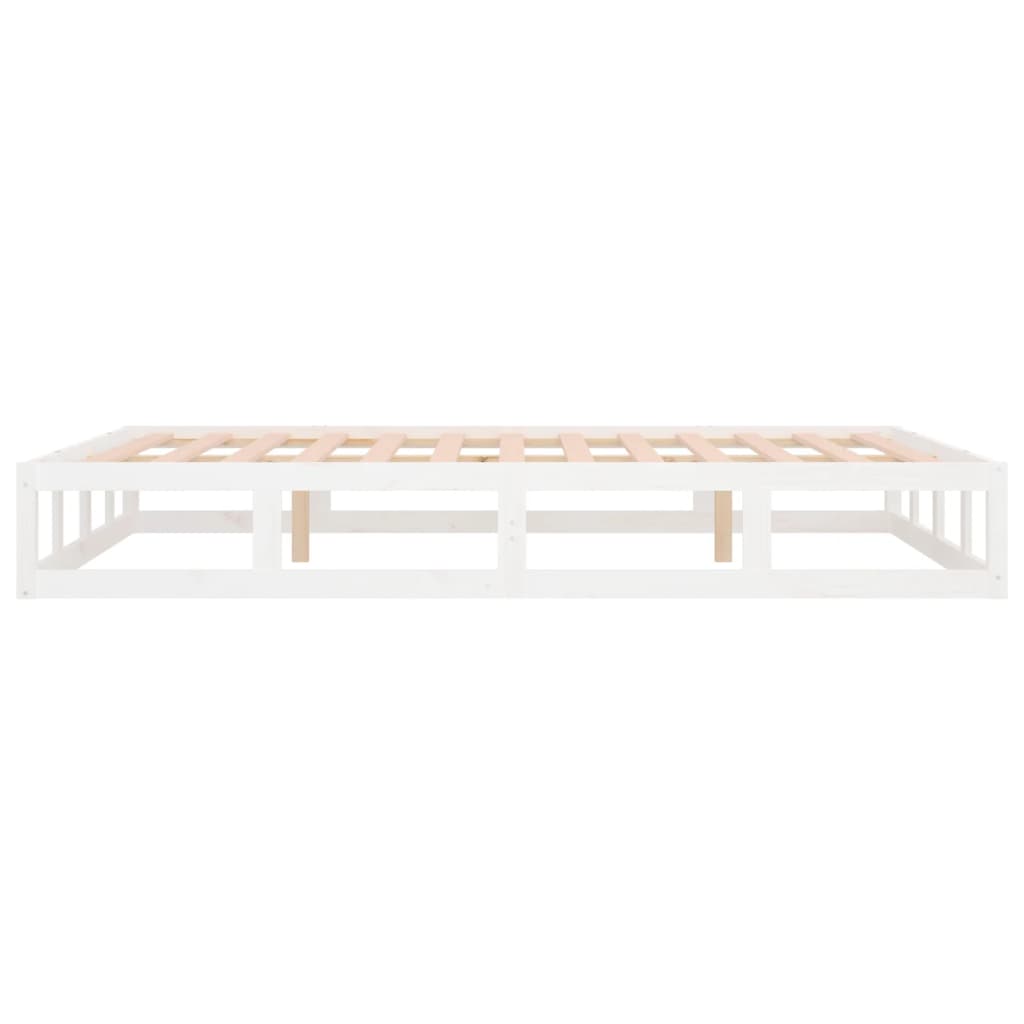 Bed Frame without Mattress White 140x190 cm Solid Wood