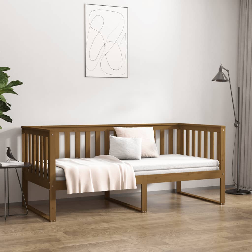 Day Bed without Mattress Honey Brown 100x200 cm Solid Wood Pine