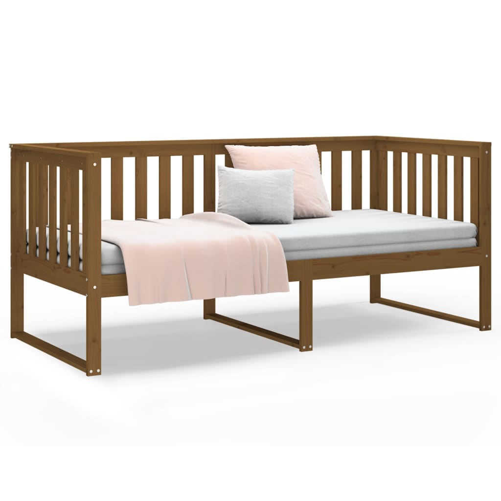 Day Bed without Mattress Honey Brown 100x200 cm Solid Wood Pine