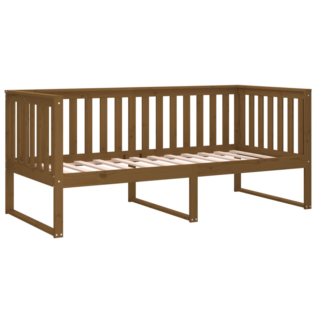 Day Bed without Mattress Honey Brown 100x200 cm Solid Wood Pine