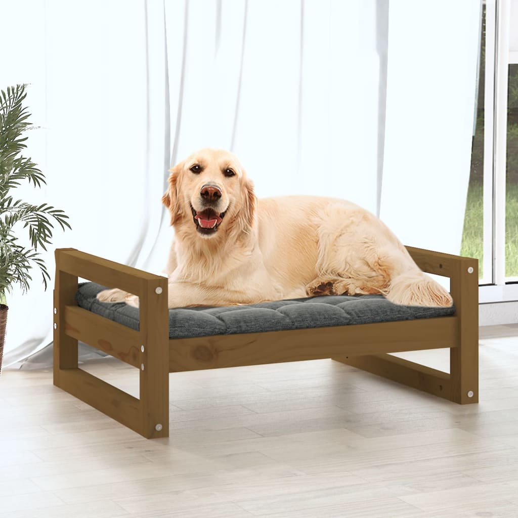 Dog Bed Honey Brown 75.5x55.5x28 cm Solid Pine Wood