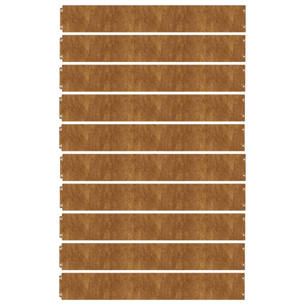 Lawn Edgings 10 pcs 15x103 cm Flexible Corten steel