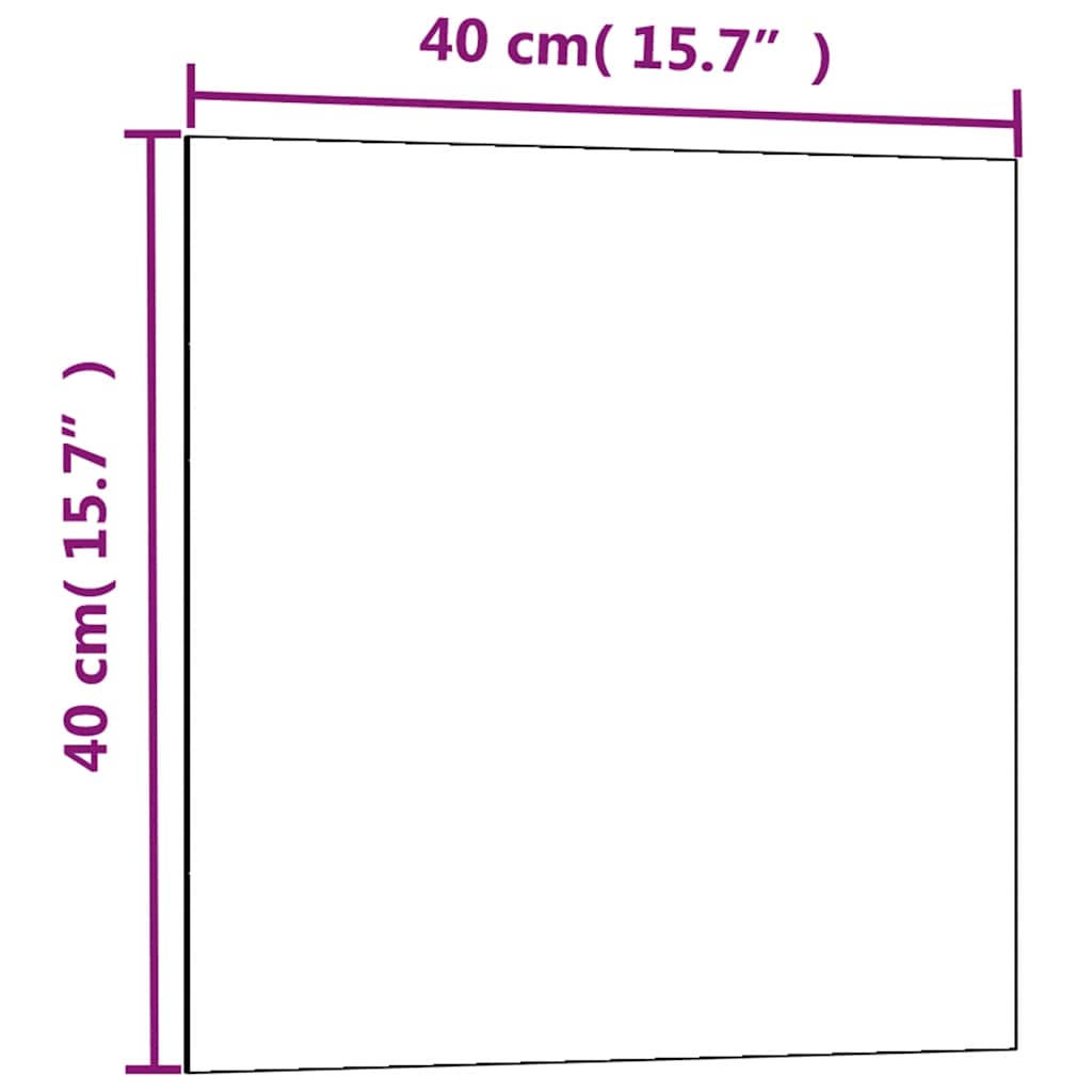 Wall-mounted Magnetic Board Black 40x40 cm Tempered Glass