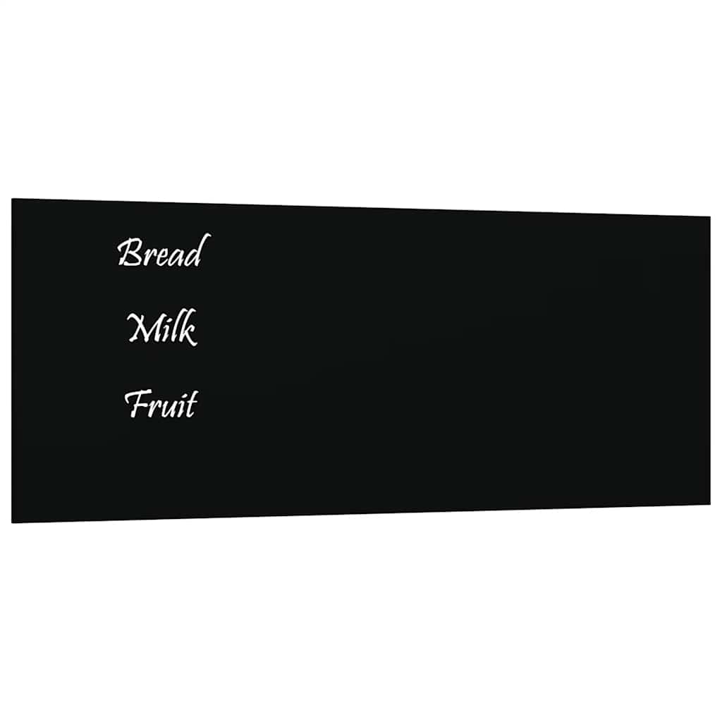 Wall-mounted Magnetic Board Black 50x20 cm Tempered Glass