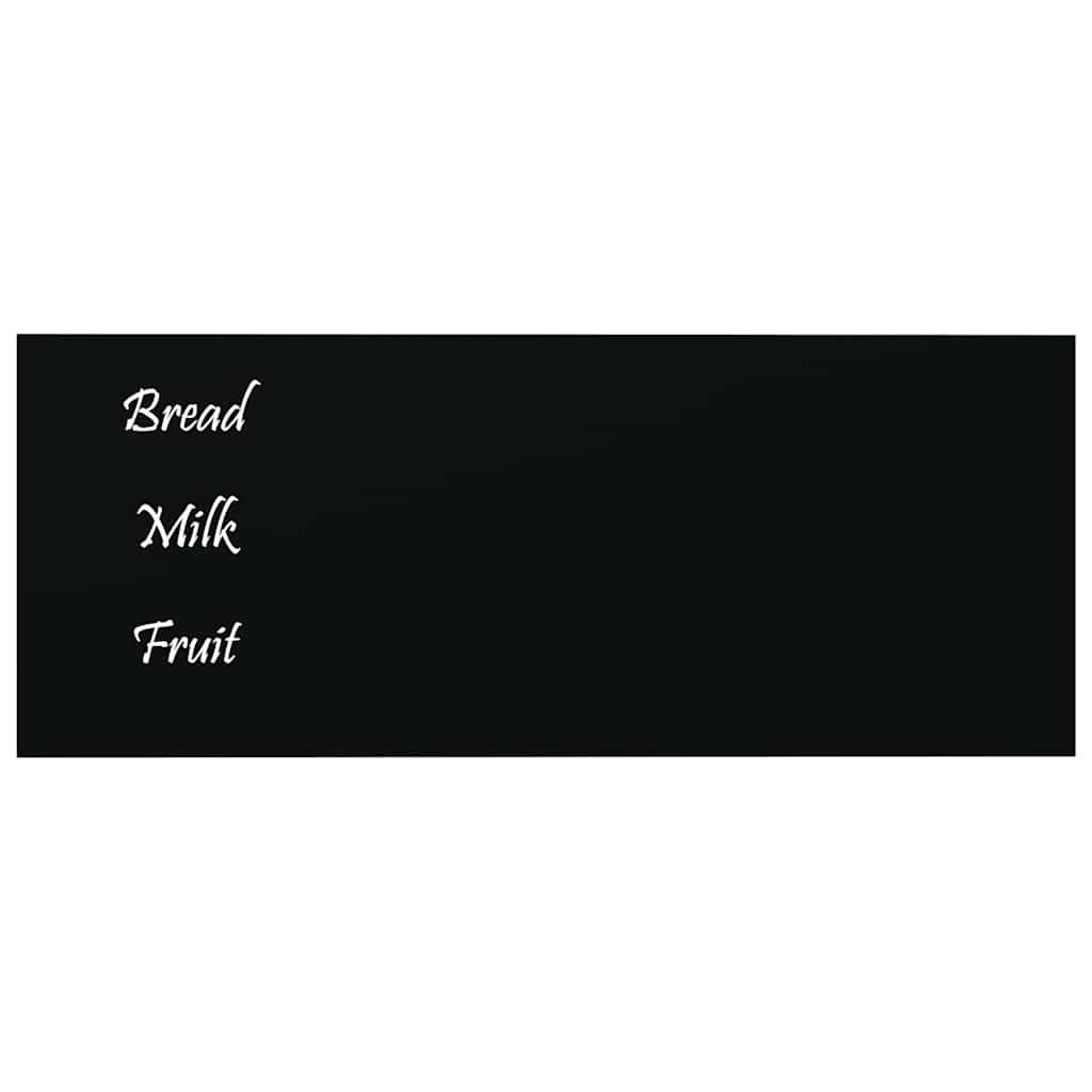 Wall-mounted Magnetic Board Black 50x20 cm Tempered Glass