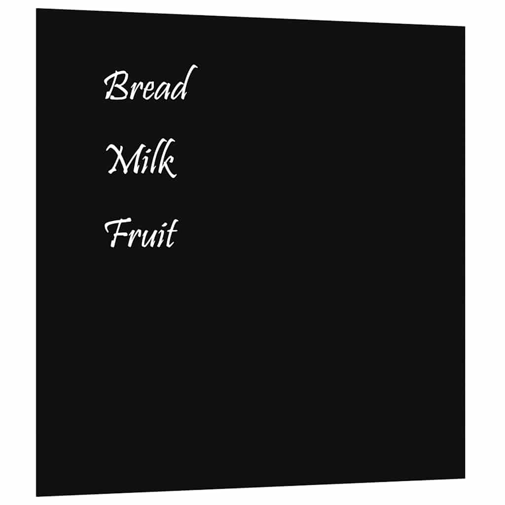 Wall-mounted Magnetic Board Black 60x60 cm Tempered Glass
