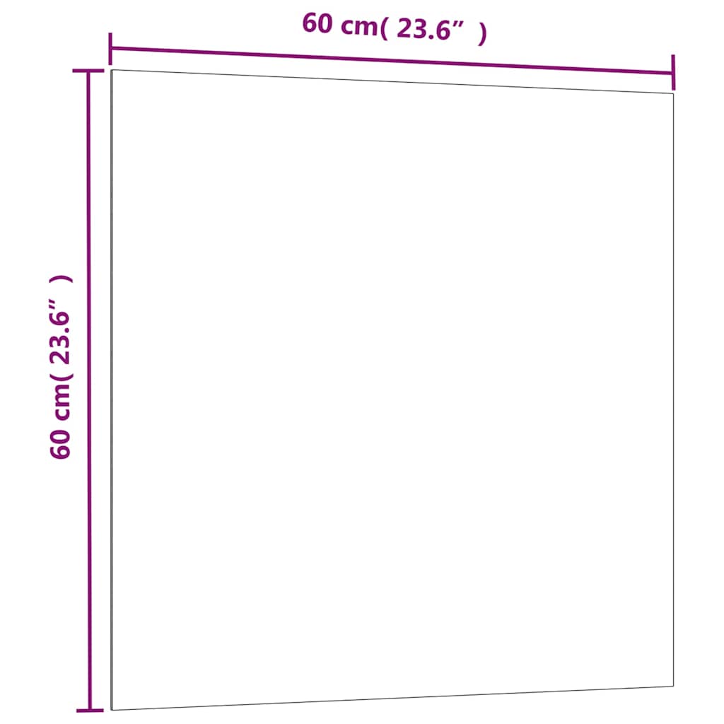 Wall-mounted Magnetic Board Black 60x60 cm Tempered Glass