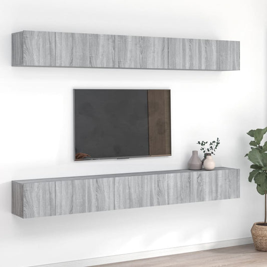 TV Cabinets 8 pcs Grey Sonoma 60x30x30 cm Engineered Wood