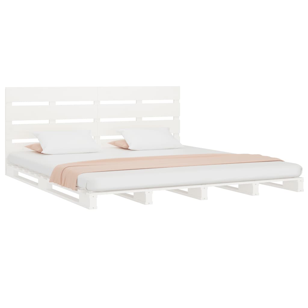 Bed Frame without Mattress White 120x200 cm Solid Wood Pine