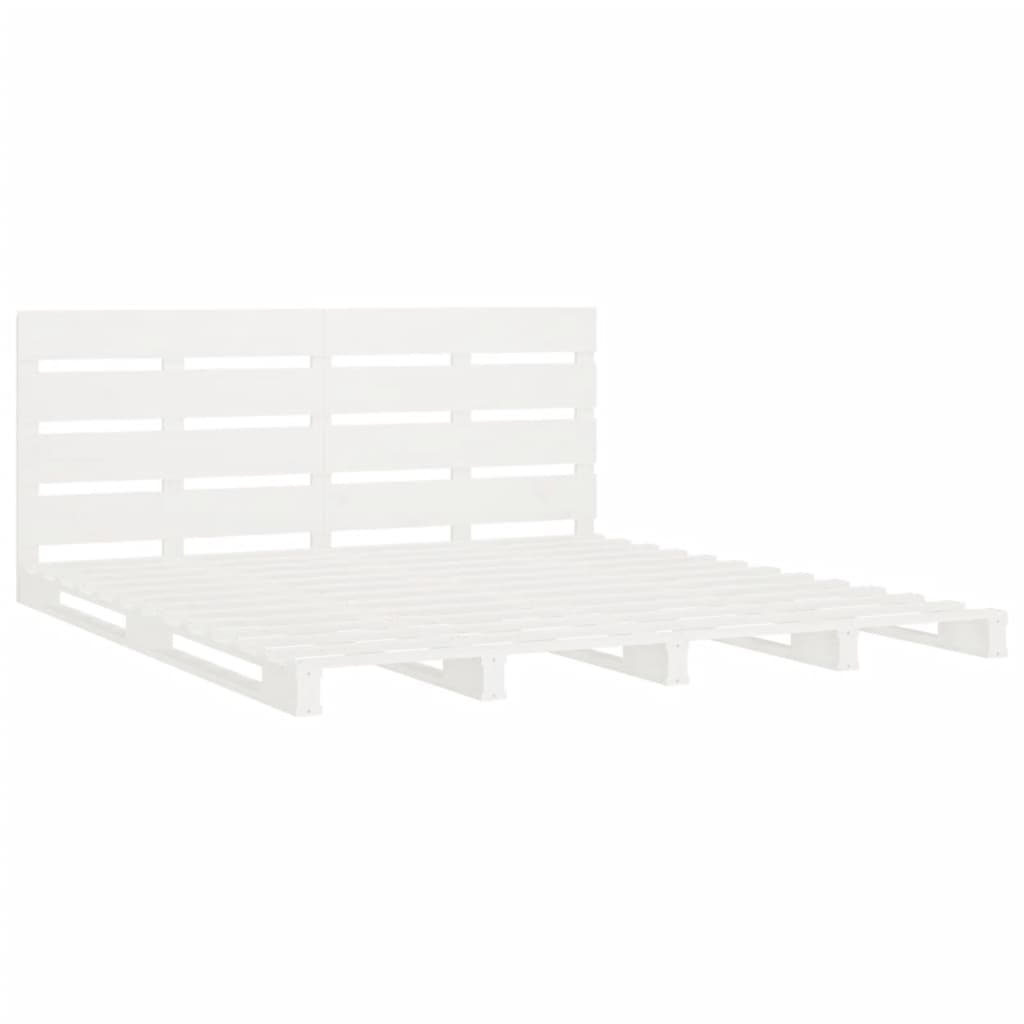 Bed Frame without Mattress White 135x190 cm Double Solid Wood Pine