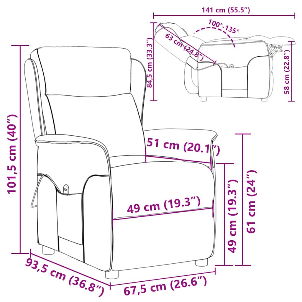 Massage Chair Dark Green 67.5 x 93.5 x 101.5 cm Fabric