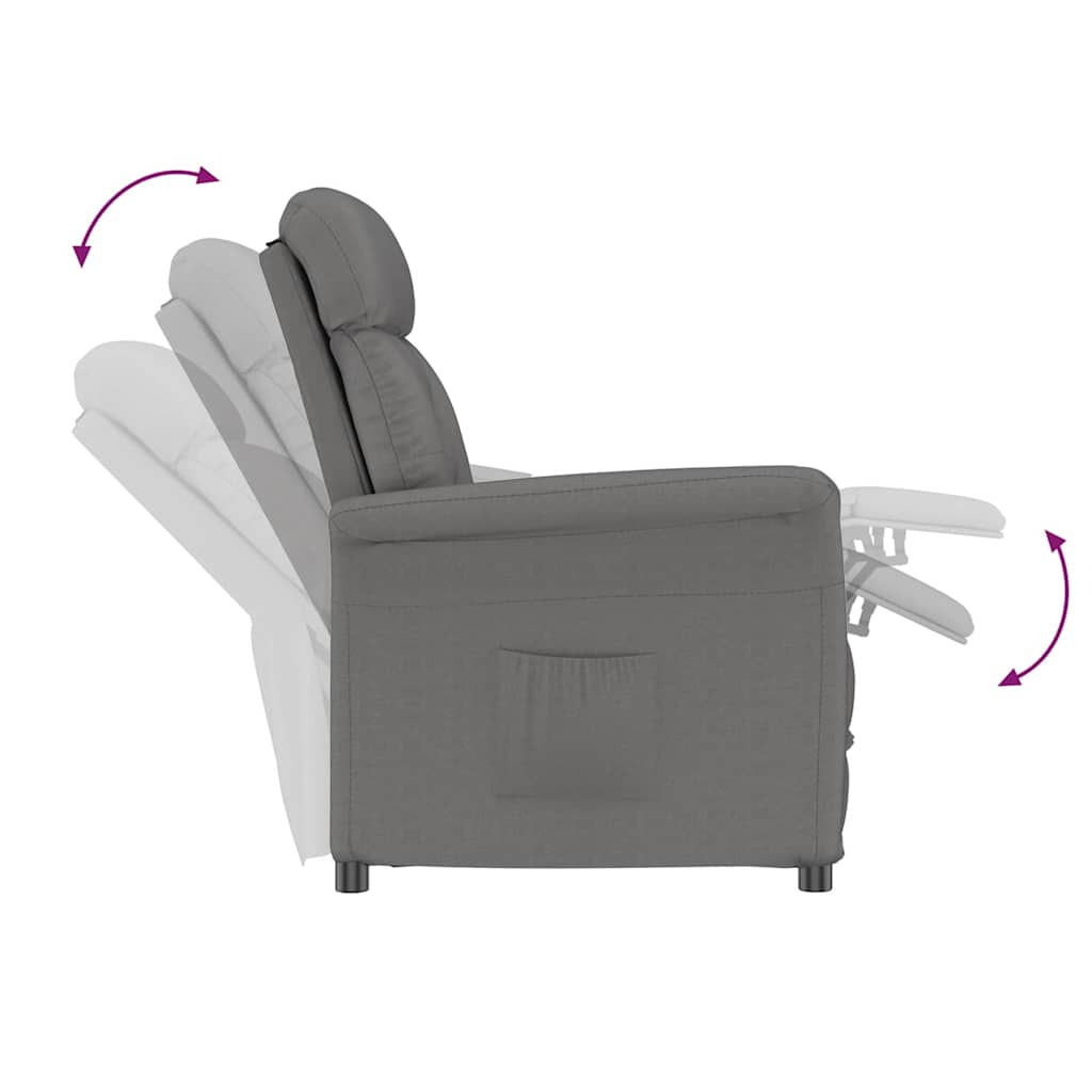 Recliner Chair Dark Grey Dark grey 70.5 x 96.5 x 95 cm Fabric