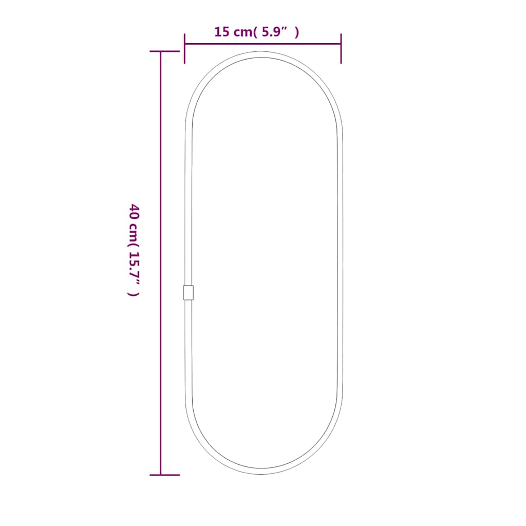 Wall Mirror Gold 40x15 cm Oval
