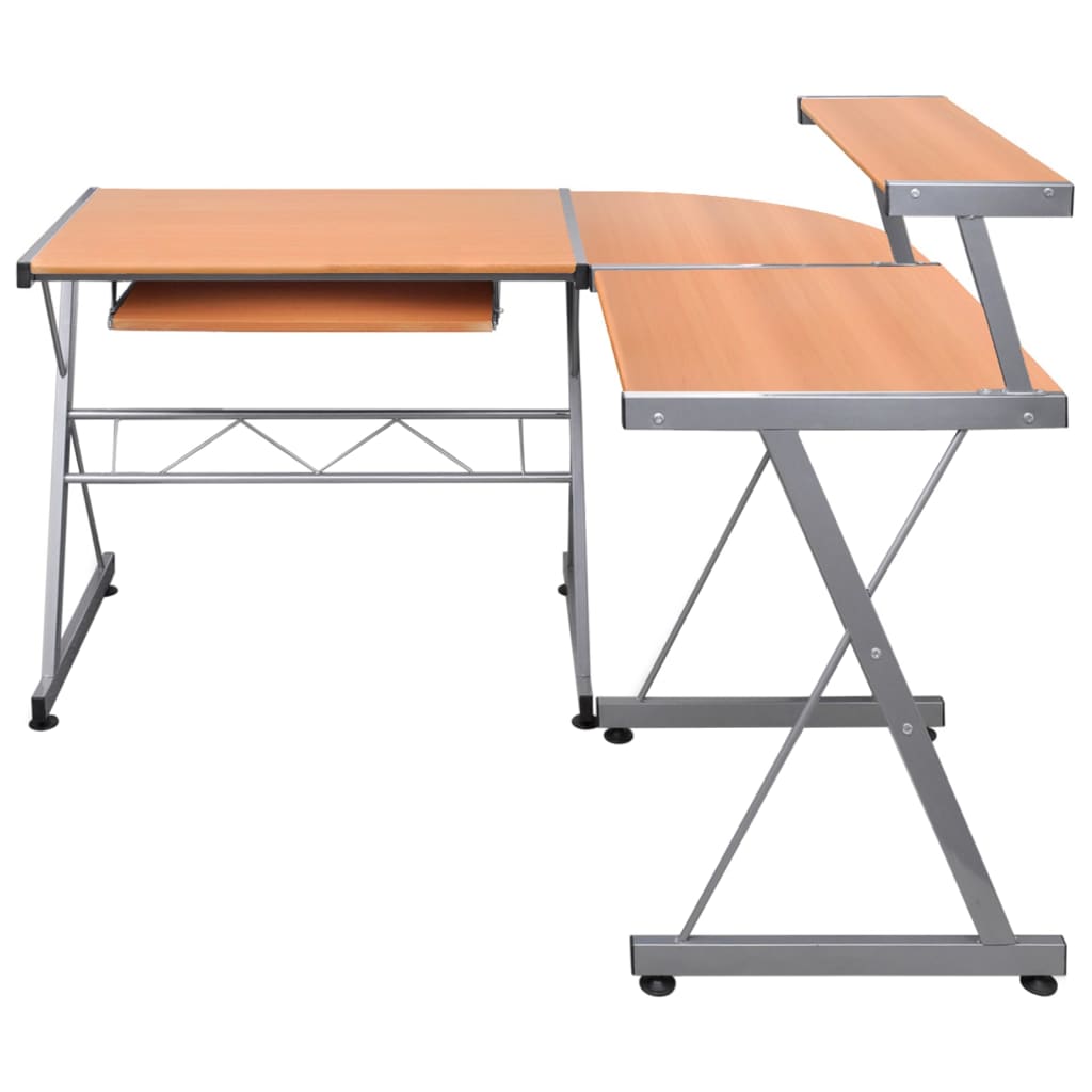 Corner Computer Desk Brown 132x112x99 cm Engineered Wood