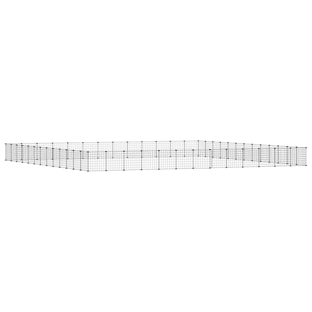 52-Panel Pet Cage with Door Black 35x35 cm Steel