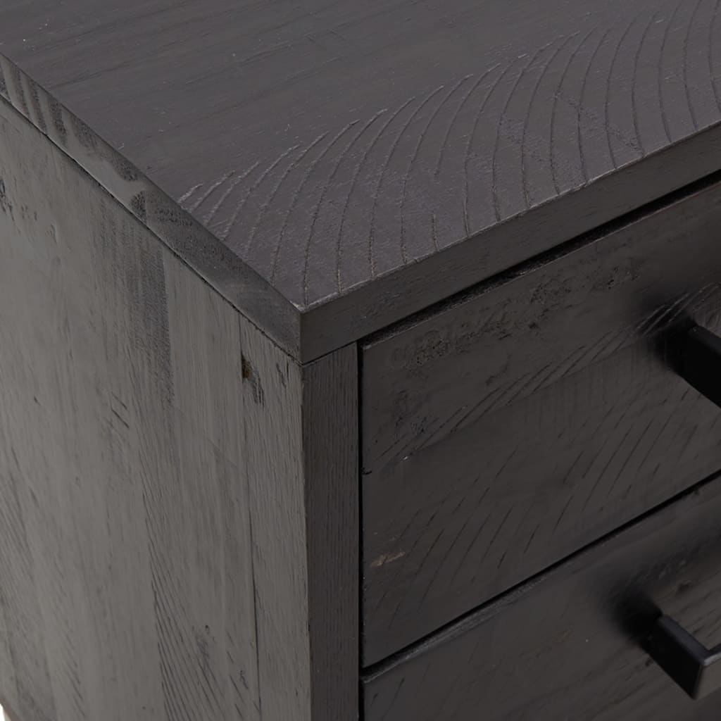 Bedside Cabinet Black 36x30x54 cm Solid Pinewood