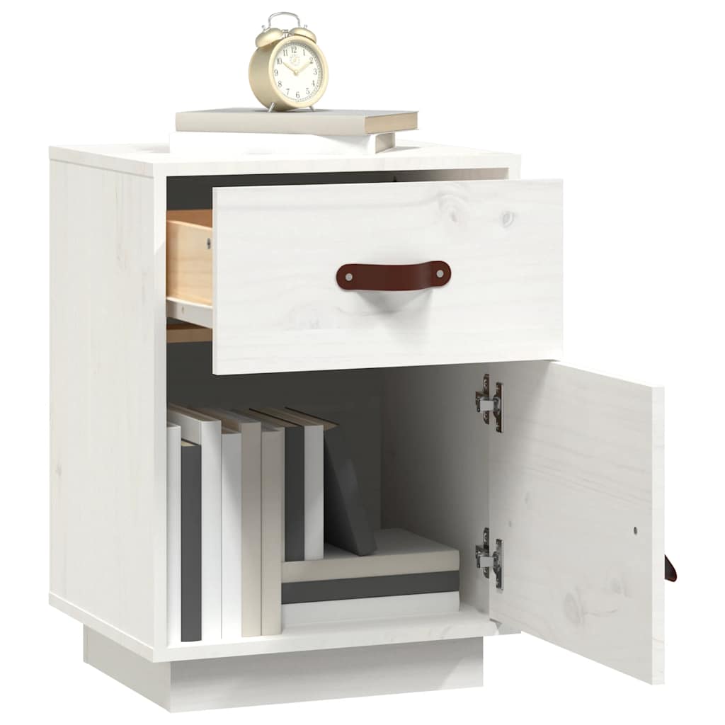 Bedside Cabinets 2 pcs White 40x34x55 cm Solid Wood Pine
